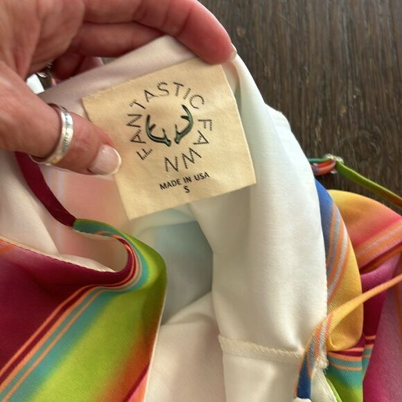 Fantastic Fawn long striped beach maxi dress, size small, EUC - Picture 3 of 3